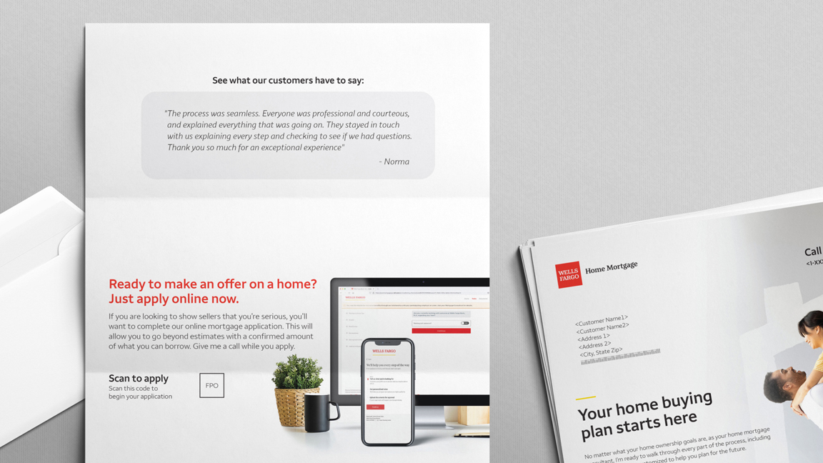 Home Mortgage Direct Mail package with insert and letter